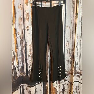 DO+BE Black Flare Pants with Button Detail